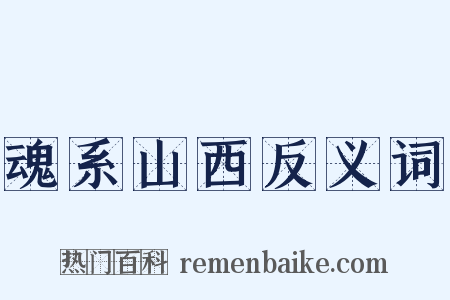 魂系山西反义词是什么意思的图片